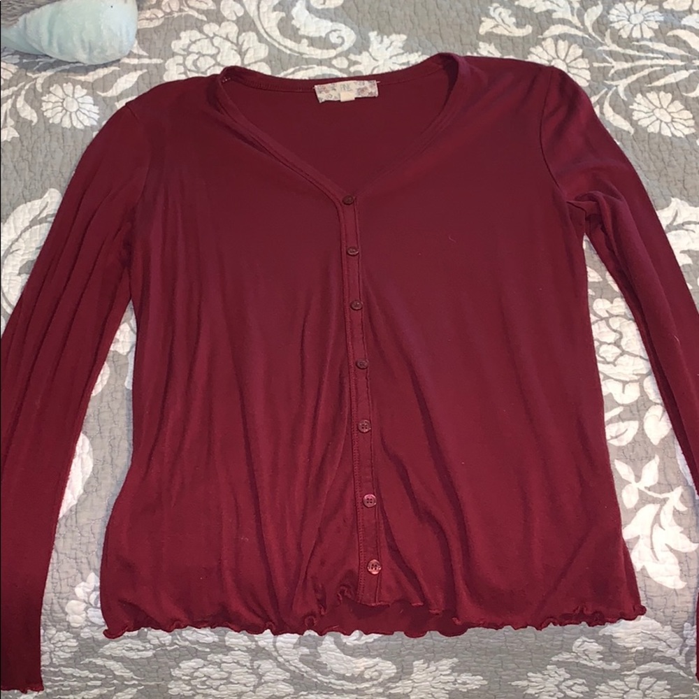 burgundy blouse